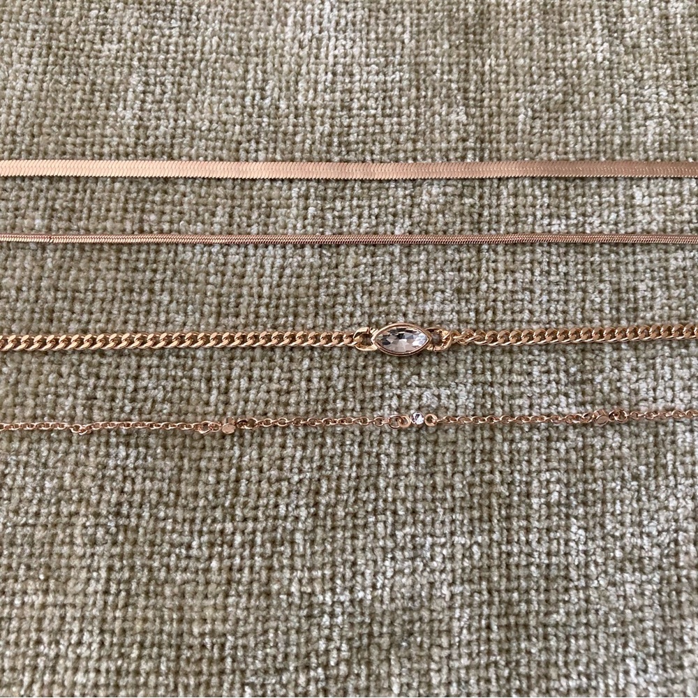 Ankle Bracelet set of 4 | Gold Tone | New Without Tags